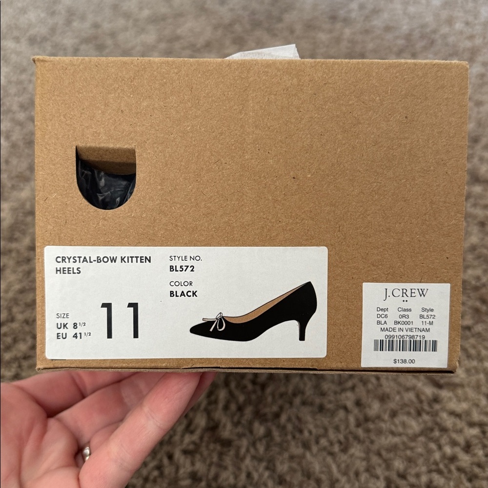 I. Crew Crystal Bow Kitten Heels - Picture 2 of 13